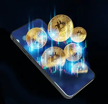 Dashboard di trading dell'app BTC 8.4 Lirvellis su smartphone